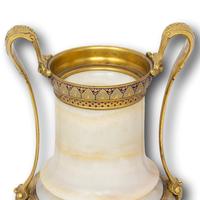 Vase à fleurs en marbre blanc avec base en laiton, fait main, écologique, décoration moderne de luxe pour la maison