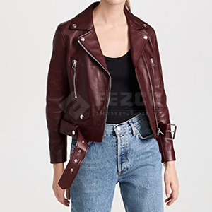 Chaqueta de Moda de Invierno de Cuero Puro de Alta Calidad para Mujer, Nueva Llegada, Secado Rápido, Transpirable, Personalizable, Venta en Línea - Product Image 5