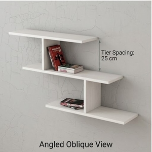 <b>Wall</b> <b>Mounted</b> Wooden Storage <b>Shelf</b> 2 Tier Minimalist Design for Living Room Neatening - Product Image 4