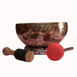 Поющая чаша в полнолуние-лучшая для медитации, 16 дюймов, чакра, балансирующая тибетская поющая чаша, сделанный в день полнолуния