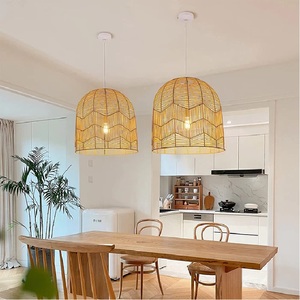 Bamboo lamp shade bamboo pendant lamp Basket <b>Rattan</b> Woven <b>Lantern</b> Chandelier Pendant Lamp Shade - Product Image 5
