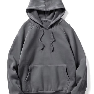 TRENDY Sweat à capuche en molleton respirant pour l'hiver Mélange de polyester/coton confortable Teint uni Brodé Perlé Design Numérique - Product Image 1