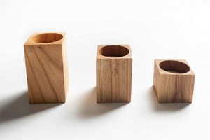 Juego de 3 portavelas de madera para té, candelabros de madera natural, candelabros ligeros para bodas, cenas, vacaciones - Product Image 5