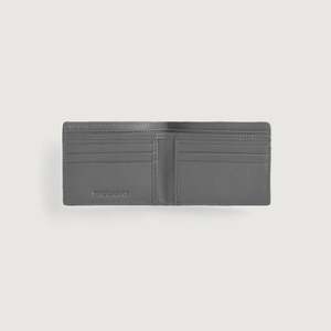 Voren Bi-fold Lady Wallet <b>Grey</b> Leather RFID Feature Genuine Leather Polyester Canvas Lining Open Closure Printed Style Short - Product Image 3