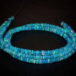 Paraiba Ethiopian Opal <b>Beads</b> Necklace Genuine Gemstone <b>Beads</b> Multi Color Fire Jewelry Gift Women 925Sterling <b>Silver</b> <b>Bead</b> Jewelry - Product Image 4