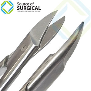 Ciseaux à couronne droits et incurvés 110 mm en acier inoxydable de haute qualité non stériles BEEBE Ciseaux à couronne incurvés à large motif pointu - Product Image 5