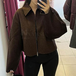 Slim Fit 100% algodón lana hecha mujeres chaquetas de lana al aire libre adultos ropa de invierno mujeres chaquetas de lana - Product Image 6