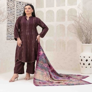 Belle pakistanaise Salwar Kameez 3 pièces costume de pelouse pour les femmes prêt-à-porter quotidien vêtements de fête Tawakkal Vol DIRRAN indien - Product Image 2