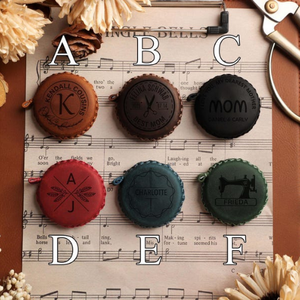 Ruban à mesurer en cuir personnalisé, fait main, mini outil de mesure de poche, étui, cadeau pour tailleur, accessoire de couture, personnalisé - Product Image 5