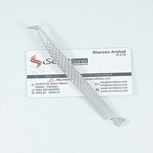 Pince à épiler d'extension de cils en acier inoxydable finition satinée personnalisée pointe de volume pointue avec poignée mignonne pour l'application des cils - Product Image 1