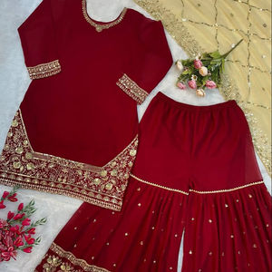 เสื้อผ้าอินเดียและปากีสถานดีไซน์เนอร์ชุดแฟนซี duppata และชุดใส่ทำงานปาร์ตี้และพลัสโซ - Product Image 1