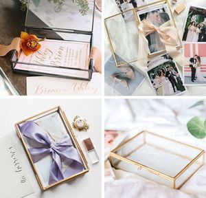 Boîte à bijoux en verre métallique d'inspiration antique élégante avec des détails métalliques complexes parfaits pour les accessoires à la mode - Product Image 3