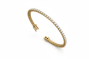 Bracelet tennis classique en or 14 carats et diamants |   Diamant taille brillant 6,08 carats - Product Image 3