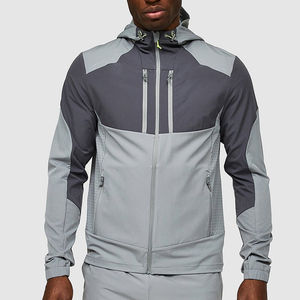Veste de sport à capuche pour homme, coupe-vent léger avec poches zippées, vêtement de sport d'extérieur - Product Image 1