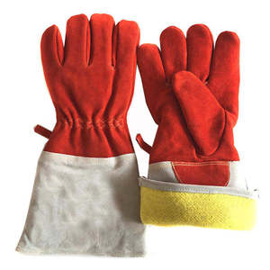 New Premium Cow Split Leather Welding <b>Gloves</b> <b>Long</b> Cowhide Genuine Leather Safety <b>Gloves</b> Work Protection Industrial Welding - Product Image 3