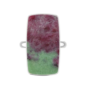 แหวนเงินแท้ 925 คุณภาพสูง สำหรับทั้งชายและหญิง แหวนหมั้นทรงลูกแพร์/วงรี ประดับพลอยรูบี้โซไซต์ ดีไซน์คลาสสิก - Product Image 4