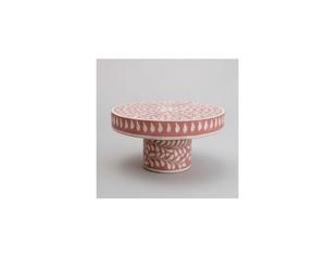 Soporte para Pastel de Lujo con Incrustaciones Florales de Hueso, Ecológico, Tamaño Personalizado Disponible, Solo Lavar a Mano, Acento Perfecto para Mesa, Estilo Contemporáneo para el Hogar - Product Image 2