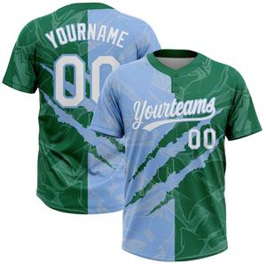 Maillot de softball de haute qualité 100% polyester à deux boutons, col rond, respirant, avec nom d'équipe personnalisé, prêt pour le jeu - Product Image 6