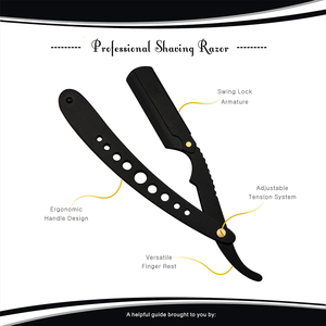 Rasoir professionnel à bord droit The Chief Classic-Shavette à gorge coupée de qualité salon - Product Image 3