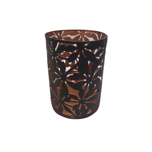 Design classique ensemble de 2 bougeoirs ronds en métal de taille moyenne de couleur bleue votive pour la décoration d'hôtel à la maison et de table à la main - Product Image 4