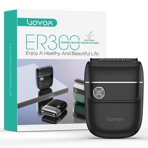 Mini rasoir électrique portable pour hommes, rechargeable par USB, rasoir rotatif à double lame pour le visage, le cou, les joues, la tête - pour les voyages - Product Image 3