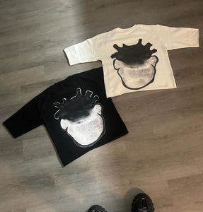 T-shirt brodé avec logo personnalisé du fabricant 100% coton délavé à l'acide T-shirts vintage à motif solide surdimensionné pour hommes Tissu tissé - Product Image 3