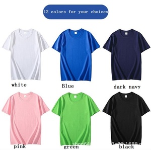 Haute qualité 180gsm 60% coton 40% Polyester col rond unisexe casual quotidien à manches courtes logo personnalisé T-shirt pour hommes - Product Image 3