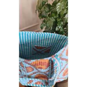 Sac fourre-tout réutilisable en coton matelassé à la main style bohème Autumn Sky avec fermeture éclair - Product Image 3