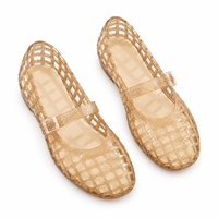 Sandales plates d'été nouvelle collection, ajourées à boucle, à brides à carreaux, polyvalentes et tendance, à bout fermé, en PVC style gelée