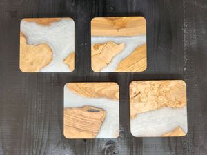 2024 listo para enviar posavasos personalizados con incrustaciones de nácar de concha de mar al por mayor posavasos de taza de agua de sublimación cuadrada para bebidas - Product Image 5