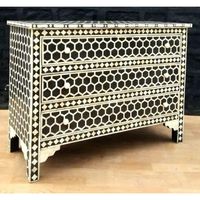 Table de Chevet Moderne Multi-Usages Personnalisable en Os Incrusté pour Fermes, Hôpitaux et Salons – Meuble en Bois Antique d'Inde