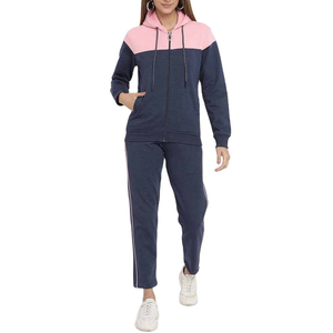 <b>Women</b> tracksuit wholesale fleece hoodie zipper and <b>trouser</b> wear Wholesale breathable slim fit design zipper hoodie and pants - Product Image 1