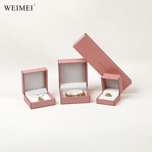 Caja de joyería de papel rosa WEIMEI, caja de regalo forrada de terciopelo de Color personalizado en ángulo recto para exhibición de embalaje de joyería - Product Image 5