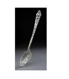 Ensemble décoratif de cuillères à café en laiton émaillé Vaisselle de collection vintage dorée - Product Image 3