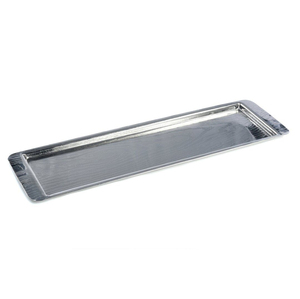 Plateau de service rectangulaire en acier inoxydable de qualité supérieure avec finition martelée, plateau de présentation en métal pour la maison et l'hôtel, bon prix - Product Image 1