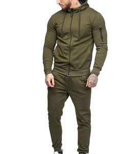 Conjunto Deportivo para Hombre, Color Sólido, 2 Piezas, Traje para Correr, Sudadera con Capucha, Pantalones Deportivos, Conjunto de Manga Larga - Product Image 3