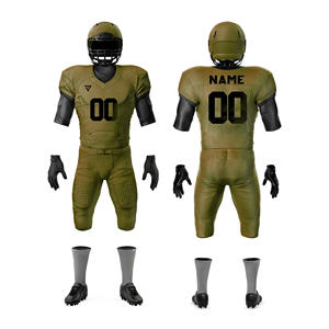 Conjunto de uniforme de fútbol americano profesional personalizado de alta calidad para adultos, camisetas de poliéster transpirables hechas en Pakistán - Product Image 2