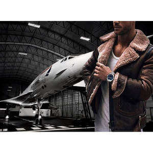 STROND Concorde 24H Montre à remontage manuel bleu marine avec fonction luminescente, mouvement Seiko, cadran 41 mm, verre saphir, étanche 10 bars - Product Image 6