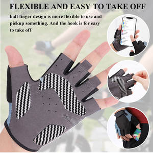 Gants de vélo demi-doigt personnalisé pas cher hommes anti-dérapant gants de cyclisme demi-doigt gants de cycle vente en gros - Product Image 6