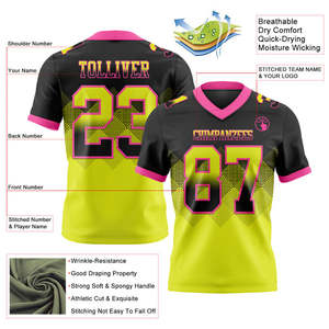 เสื้อฟุตบอลอเมริกันโพลีเอสเตอร์100% ตาข่ายระบายอากาศผ้าโพลีเอสเตอร์แบบชื่อผู้เล่นป้องกันแบคทีเรียกันความชื้นมีรูปทรงสี่เหลี่ยมสำหรับ - Product Image 6