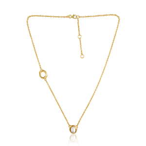 Collier pendentif en pierre précieuse avec petite perle blanche Collier en argent sterling plaqué or jaune Bijoux Collection vintage - Product Image 5