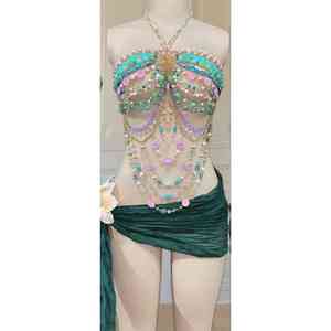 Costume de danse du ventre turc de haute qualité perlé soutiens-gorge Sexy nouveau Look Performance porter avec un prix raisonnable en gros disponible - Product Image 1