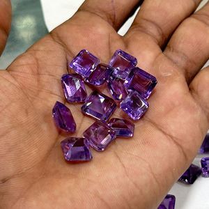 พลอยอเมทิสต์สีม่วงธรรมชาติตัดเป็นพลอยอเมทิสต์แอฟริกันแท้เกรด AAA อัญมณีหลวมขนาด7มม. X 5มม. ทุกขนาด - Product Image 1
