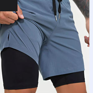 Meilleur matériel du fabricant Short de gymnastique pour hommes imprimé sur mesure taille confortable nouveau style motif solide anti-rides prix - Product Image 5