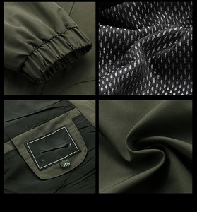 Veste bomber grise matelassée d'hiver légère pour l'extérieur avec logo personnalisé, bande latérale rouge, taille plus pour hommes - Product Image 6