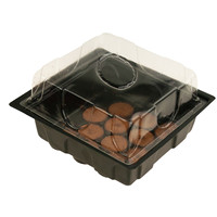 Kit de Germination Serre Compacte GARDEN LINE EDA8549 avec 12 Disques de Tourbe, Serre en Plastique Mono-Étage pour Culture de Légumes avec Film Polyvalent