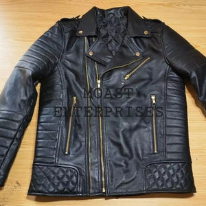 Chaqueta de piel de vaca personalizable de alta calidad Logo Estilo vintage Tela vaquera Liso teñido Cremallera Invierno Servicio OEM disponible - Product Image 1