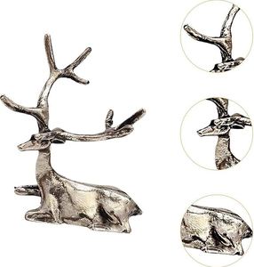 Estatua de ciervo de latón AK, escultura de mesa de Metal en plata, acabado antiguo, pieza de exhibición moderna para decoración Interior de mesa - Product Image 2