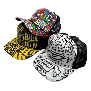 Nueva moda para hombres y mujeres, estampada gorra de béisbol, sombrilla transpirable, gorra de media malla Hip Hop, gorra de camionero de tendencia callejera, malla - Product Image 4