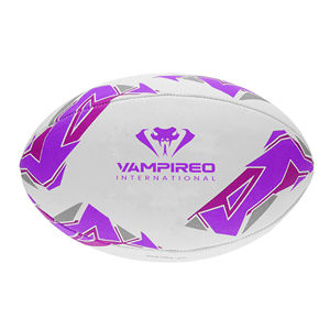VAMPIREO Ballon de Rugby Professionnel Logo Personnalisé Matériau Original Blanc Noir Design Disponible Toutes Tailles Pelota De Rugby - Product Image 4